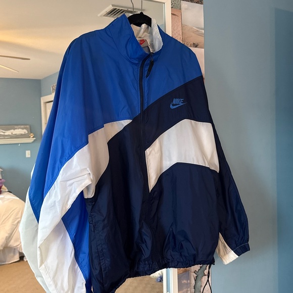 Nike Other - Nike Blue and White Men’s Colorblock Windbreaker